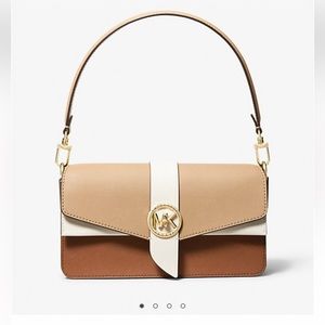 Greenwich Medium Color-Block Saffiano Leather Shoulder Bag